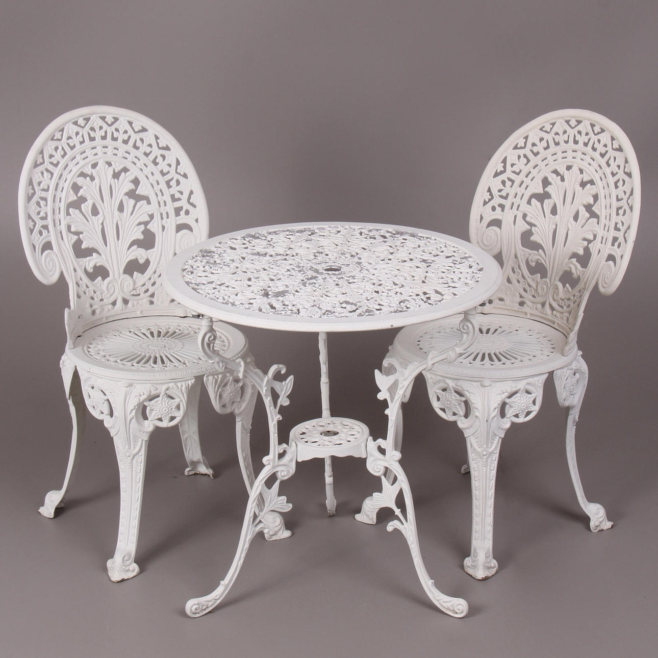 TRÄDGÅRDSGRUPP, 3 delar, aluminium, 1900-tal.