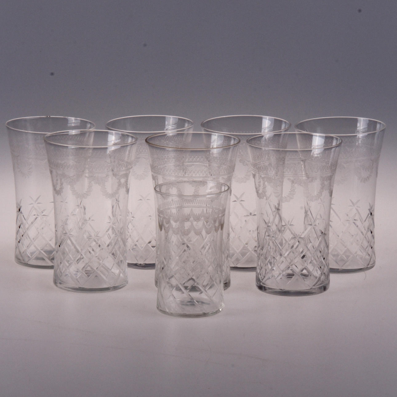 GLAS, kristall, 8 st. "Pall mall", Reijmyre.