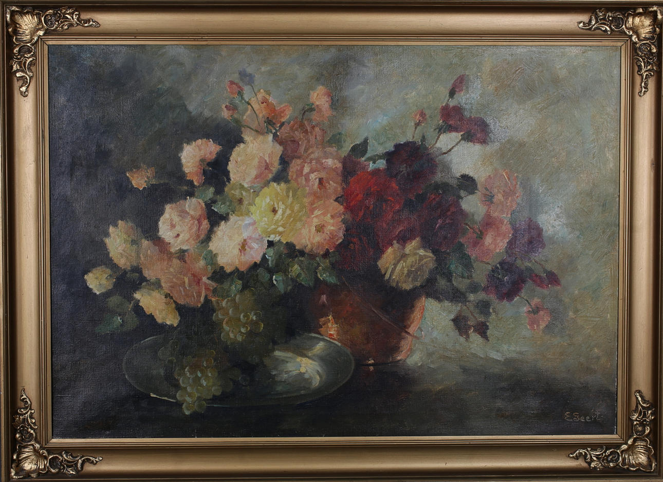 EDITH GEERT. Stilleben. Olja på duk. Signerad E Geert.