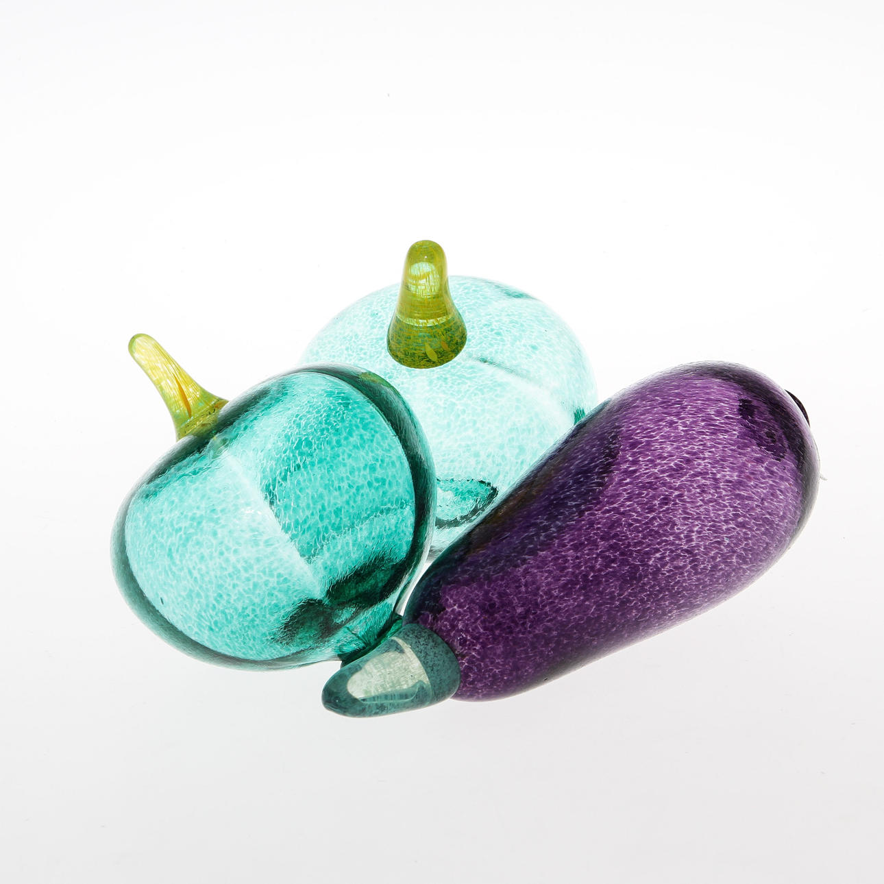 SKULPTURER, 3 st, glas, Gunnel Sahlin, Kosta Boda.