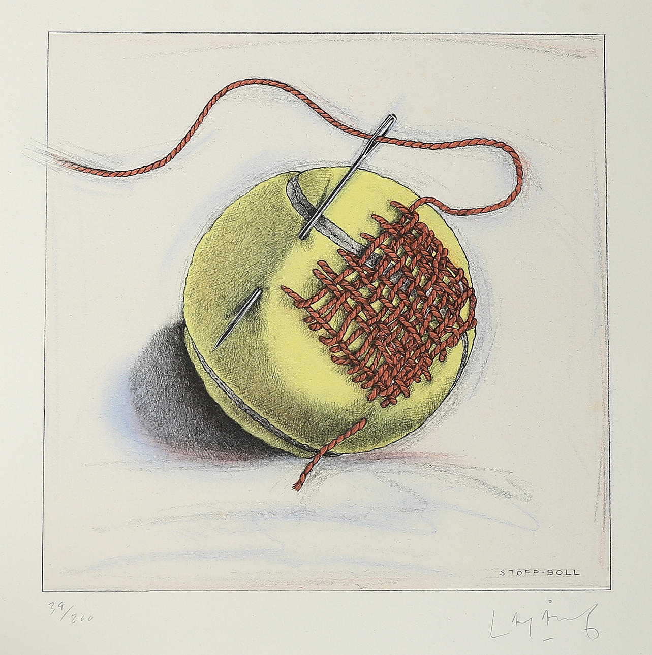 LASSE ÅBERG. "Stop ball", lithograph, signed, numbered 39/200.