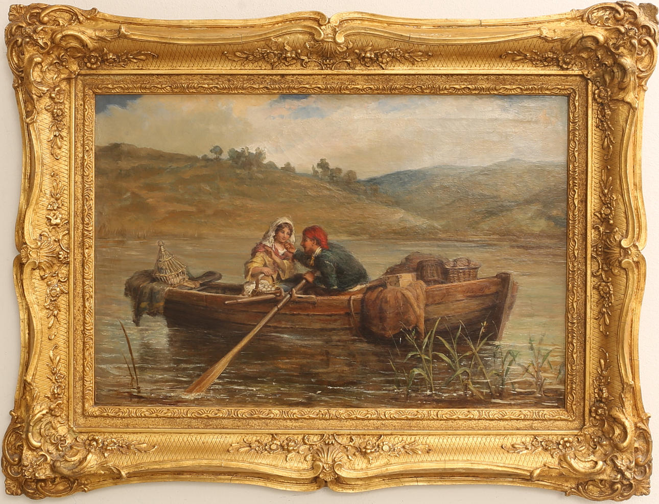 JOHN COLE. Oil on canvas, signed 1876.