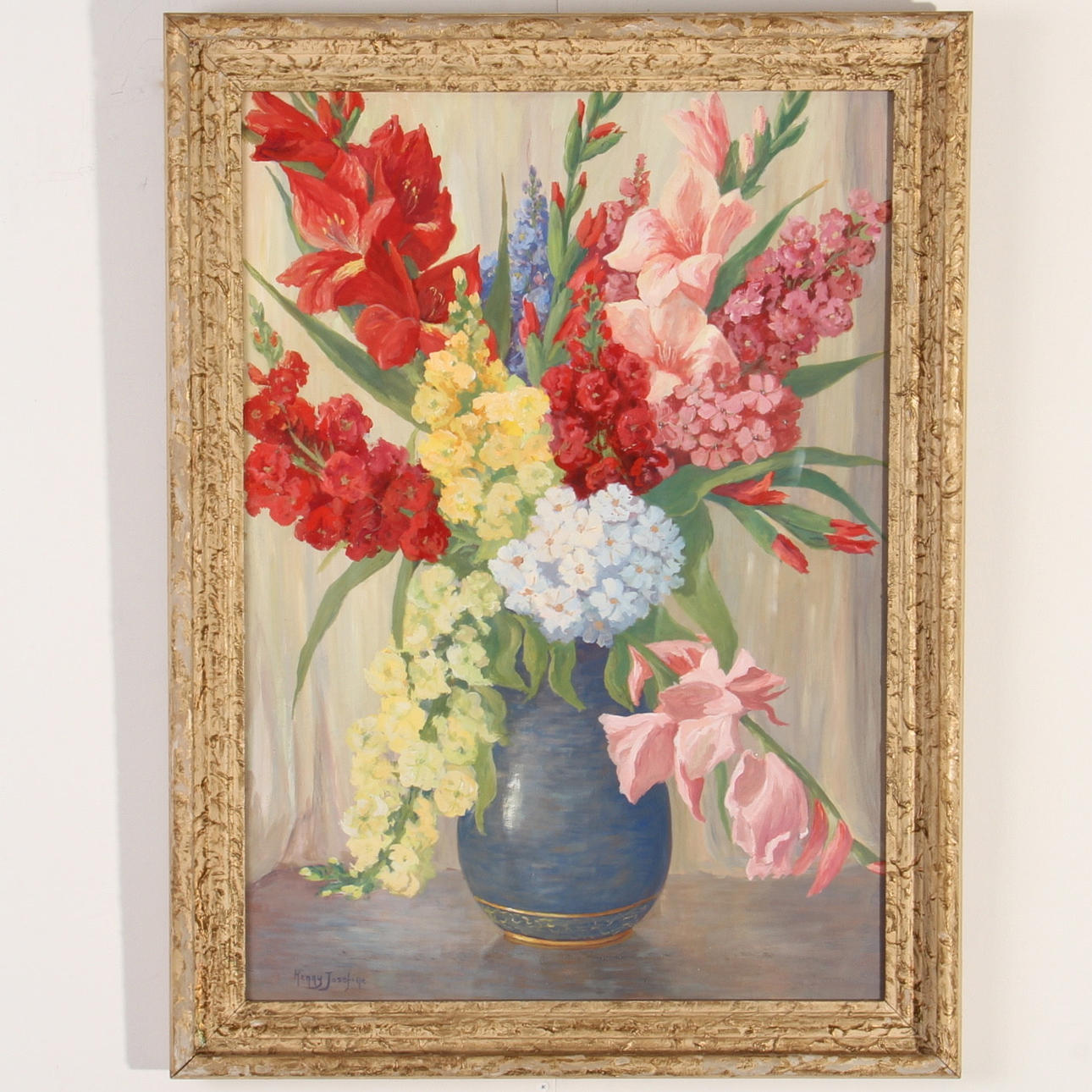 HENNY JOSEFINE THOMSE. olja på pannå, signerad.