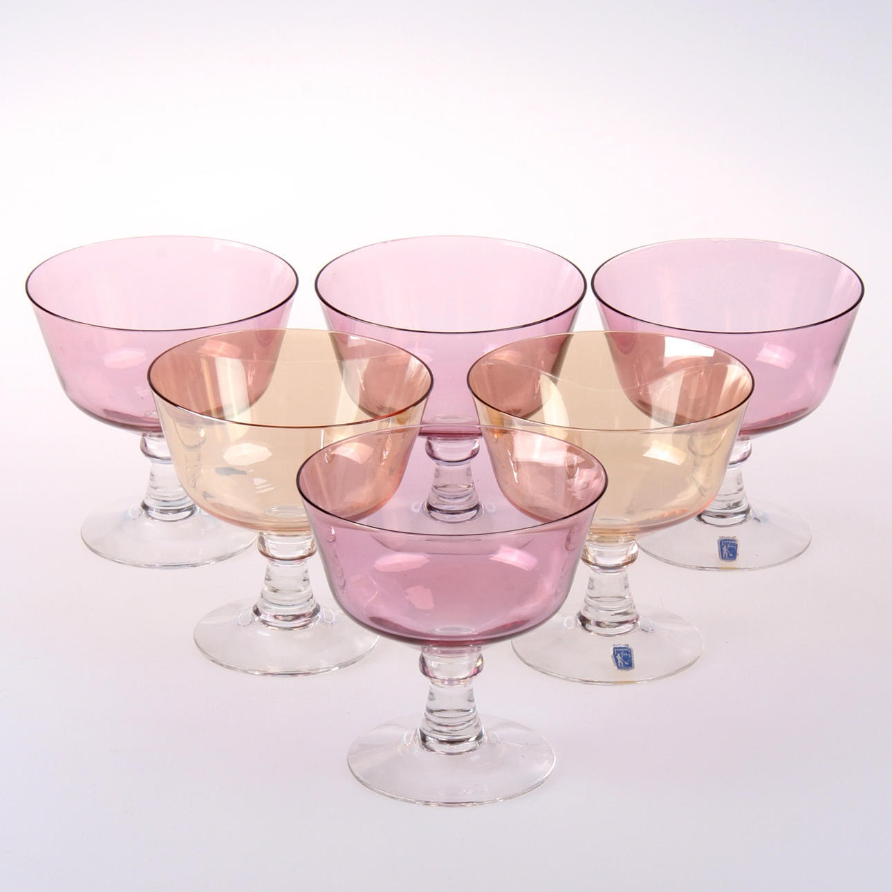 DESSERTSKÅLAR, 6 st. kristall, Johansfors.