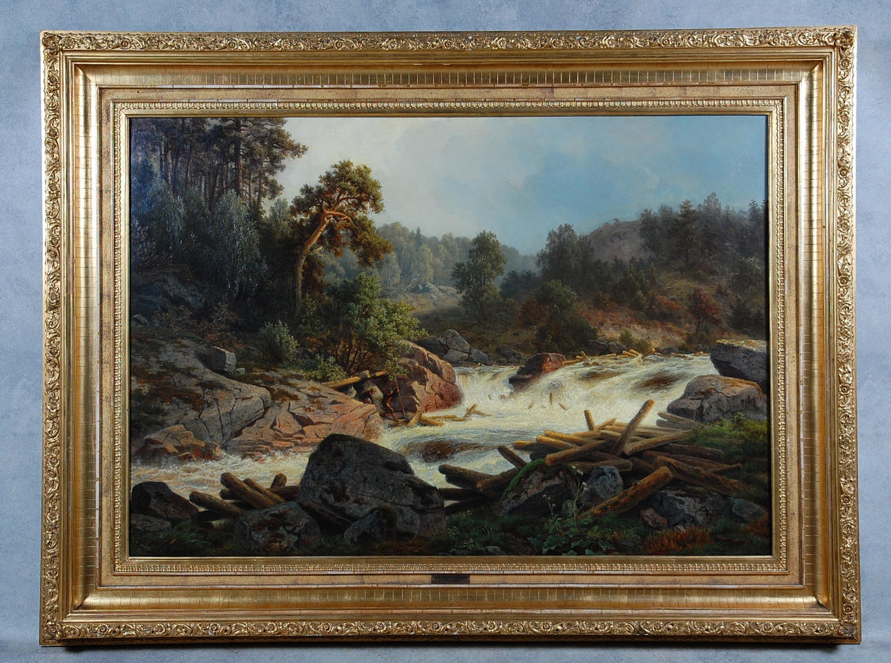 HARALD TORSSLOW. 1838-1909, olja på duk, " Forslandskap " signerad , daterad, 1869.