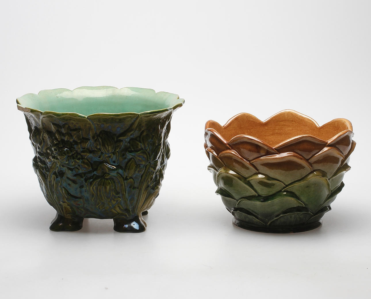 YTTERFODER, 2 st, keramik, Höganäs, omkring 1900.