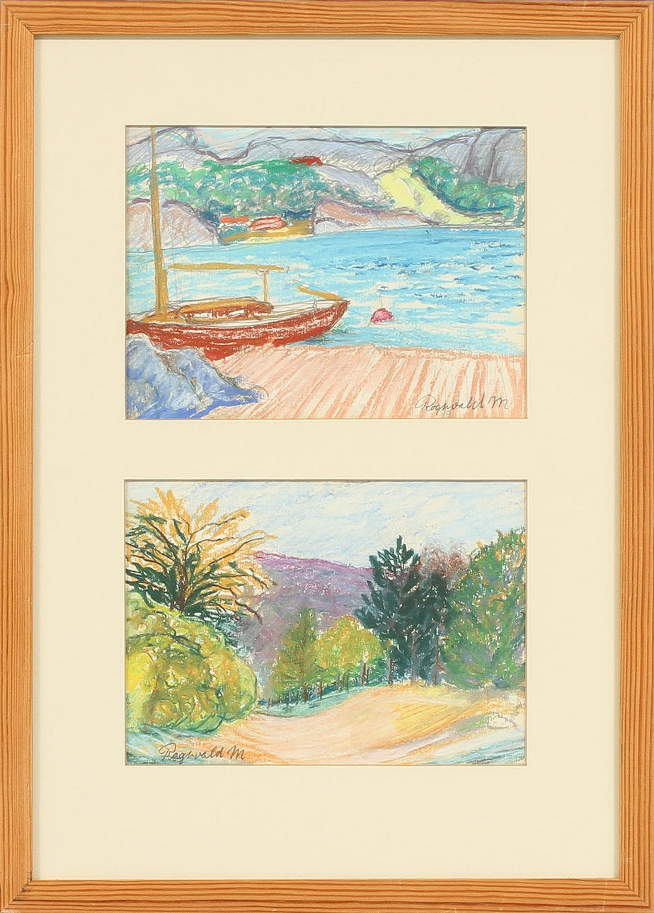 RAGNWALD MAGNUSSON, pastell, 2 st, sign.
