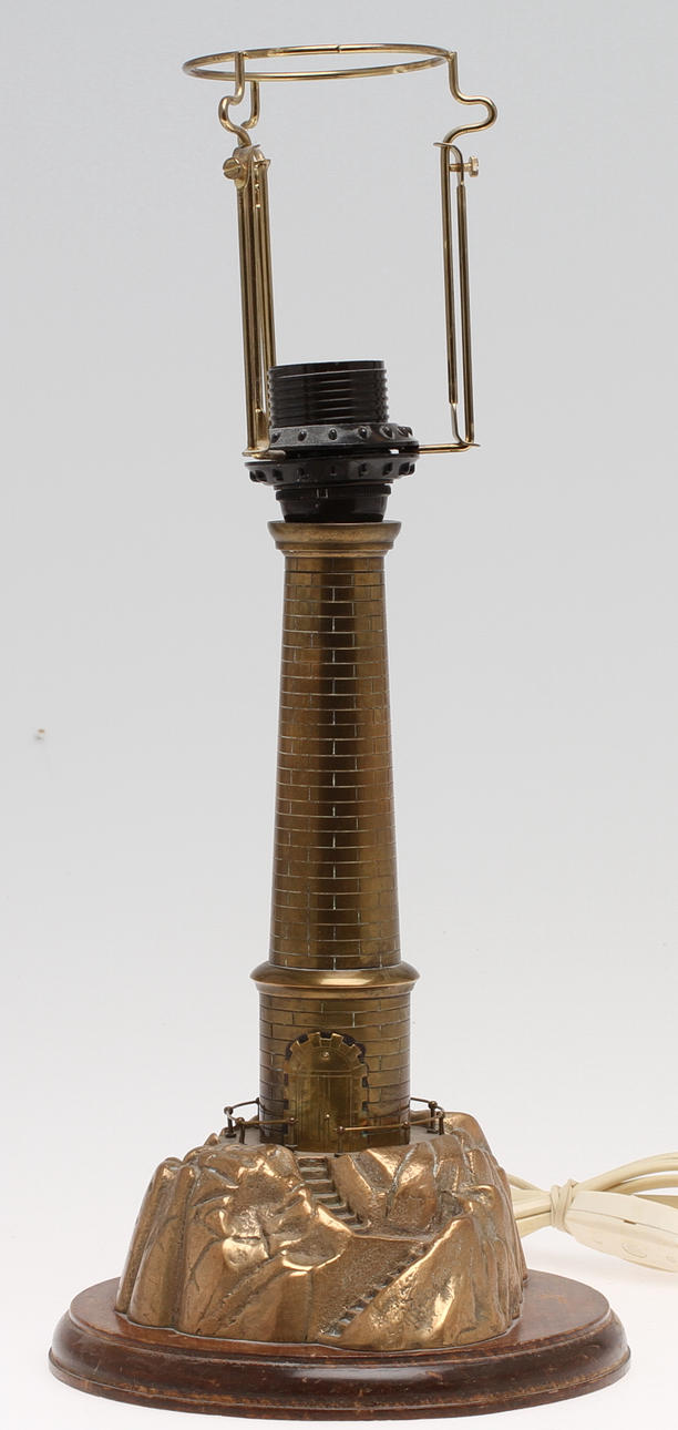 BORDSLAMPFOT, brons och mässing, 1900-tal.