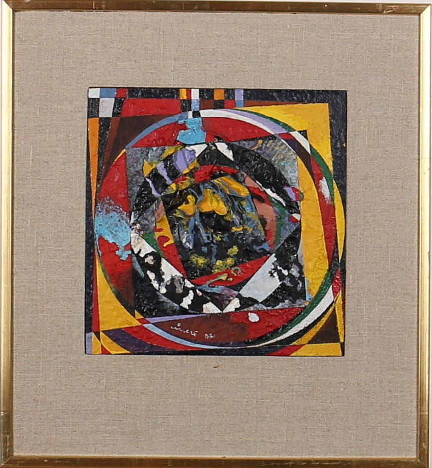 GEORG IVAN VINCZE. "Färgklocka". Olja på pannå. Signerad och daterad Vincze 1971.