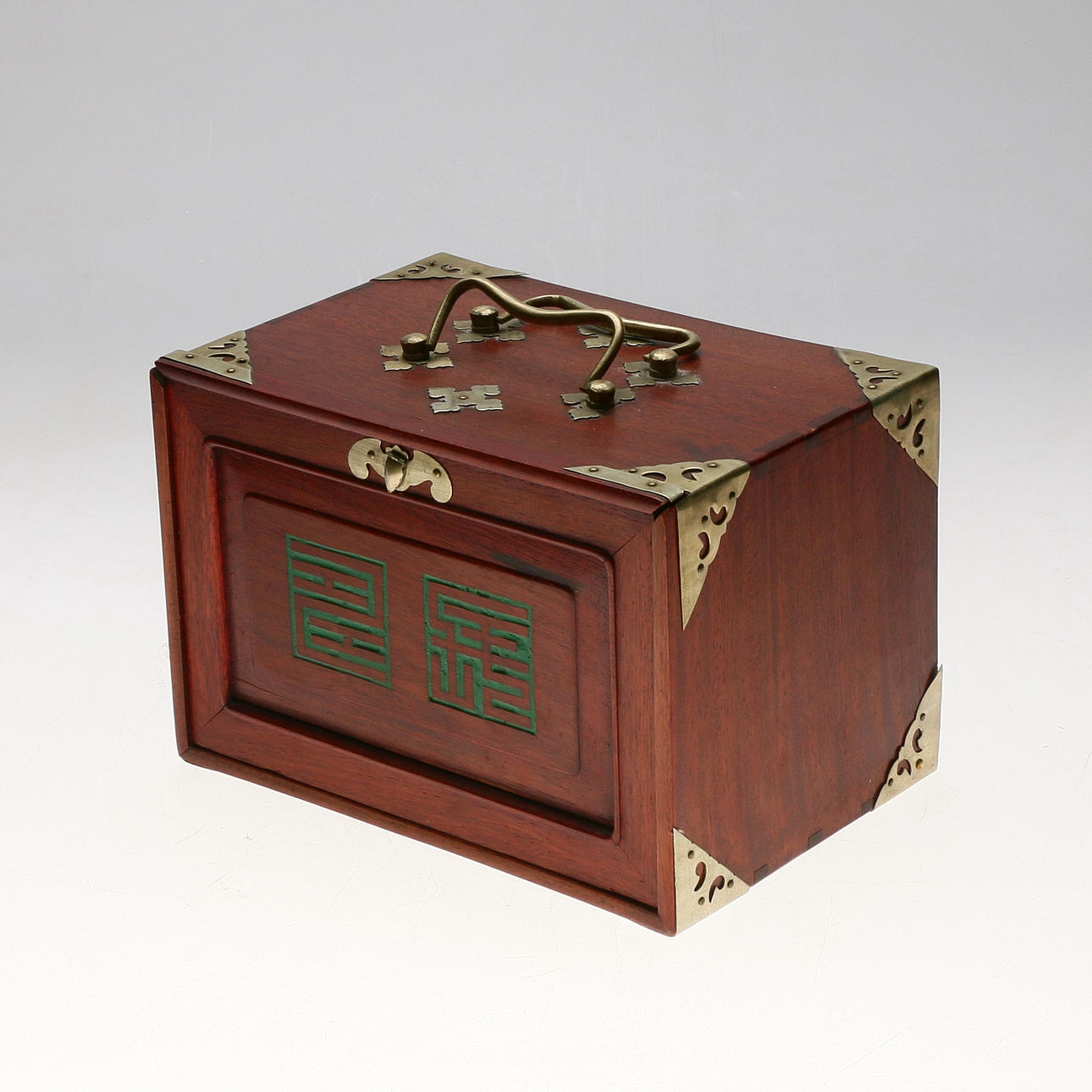 MAJONG-SPIEL, Holz und Messing, China, 1900.