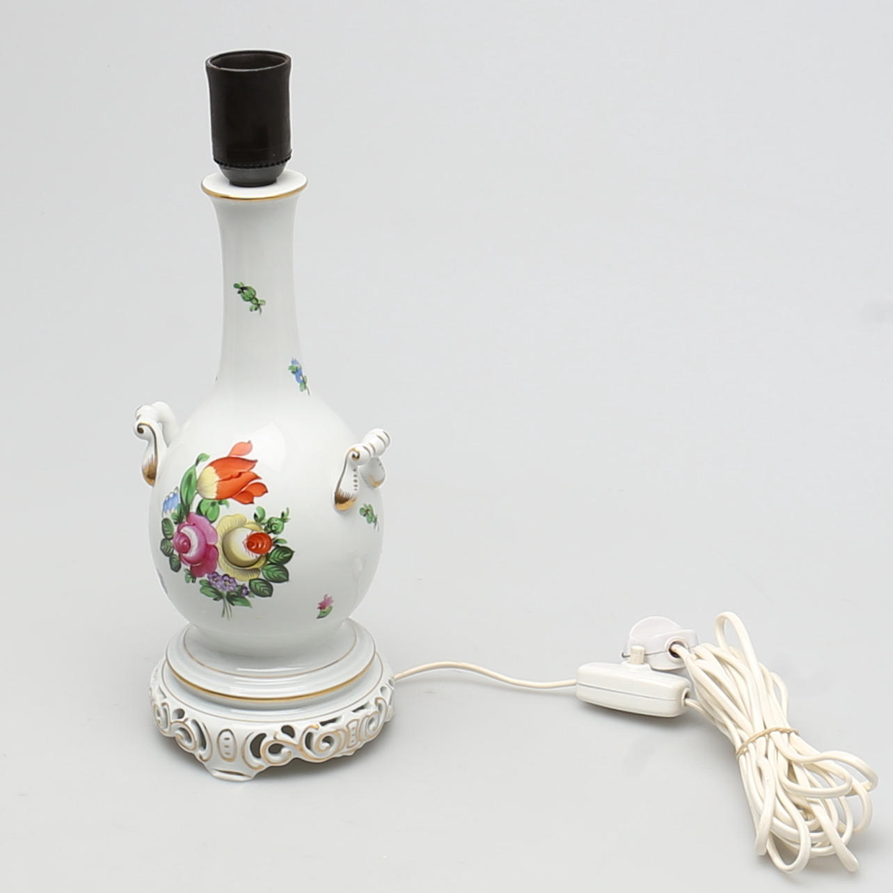 TABLE LAMP in porcelain, Marked Herend, Hungary.