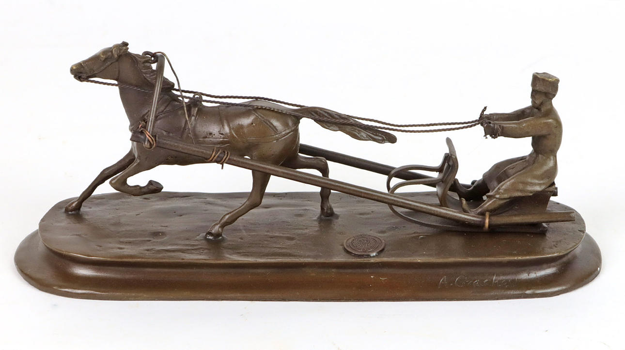 RUSSISCHE SCHLITTENFAHRT, BRONZE.