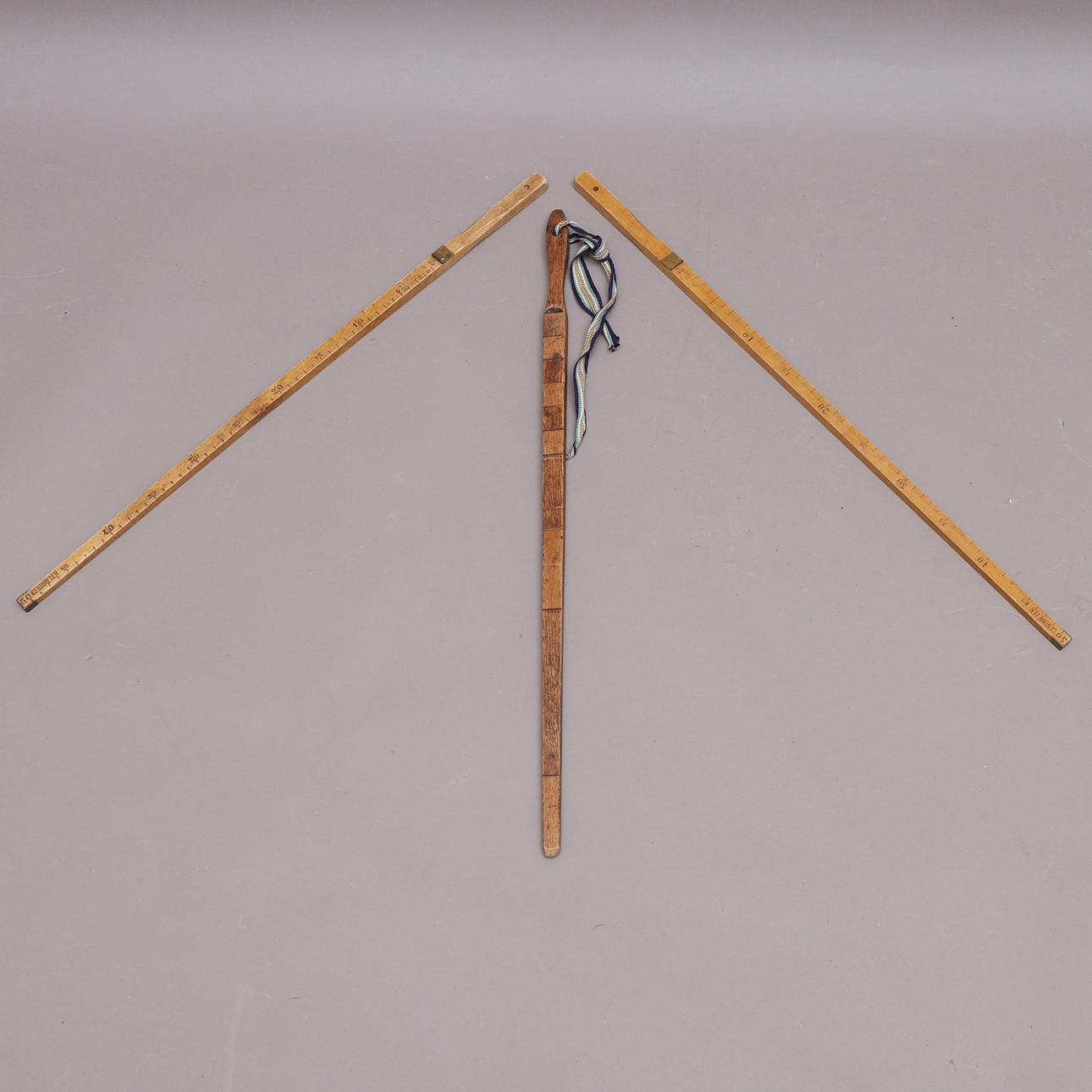 MEASURING STICKS, 3 pcs, wooden.