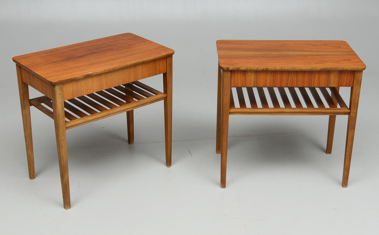 SÄNGBORD, 1 par, 1960/70-tal.