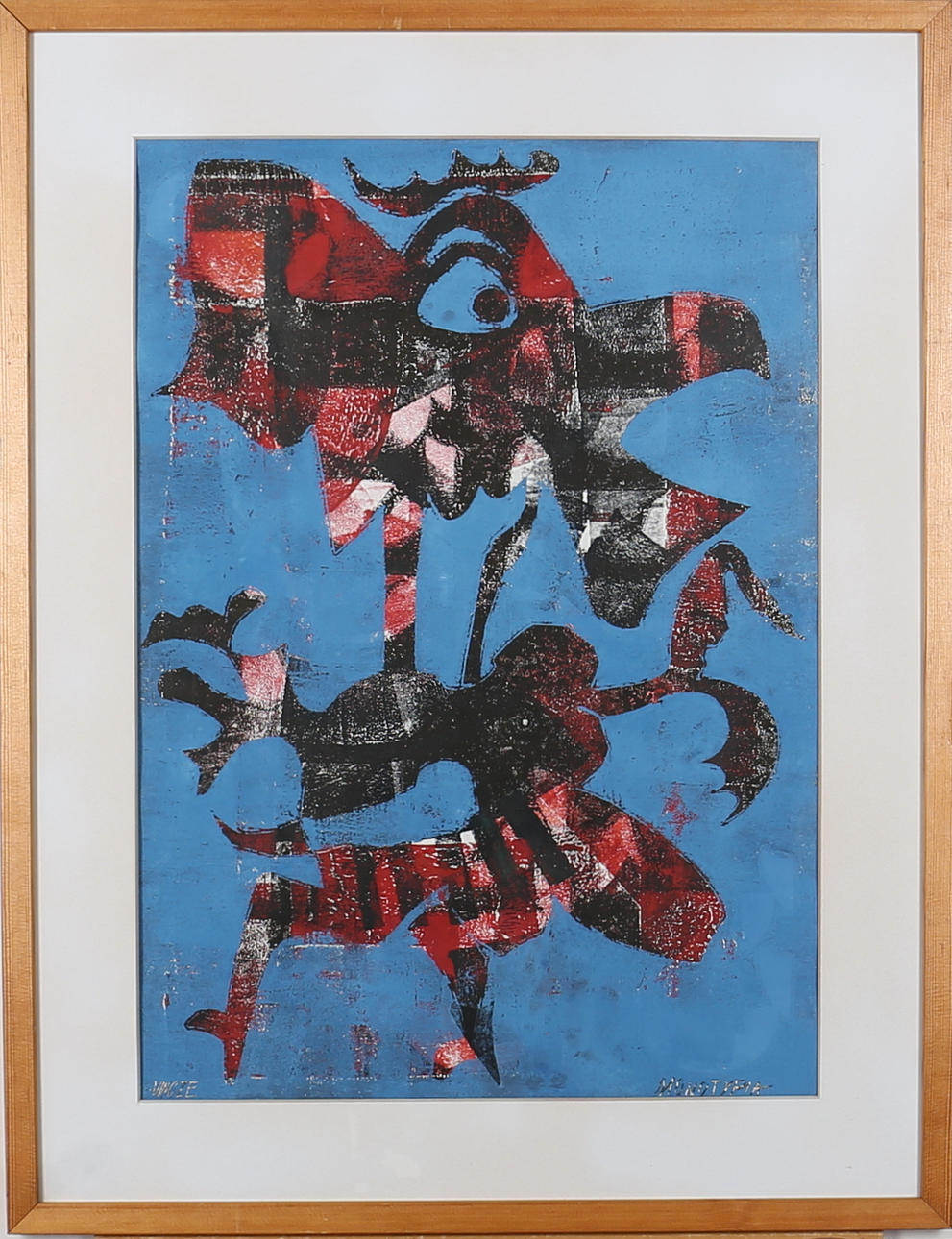 GEORG IVAN VINCZE. Composition. Color lithograph. Signed Vincze.
