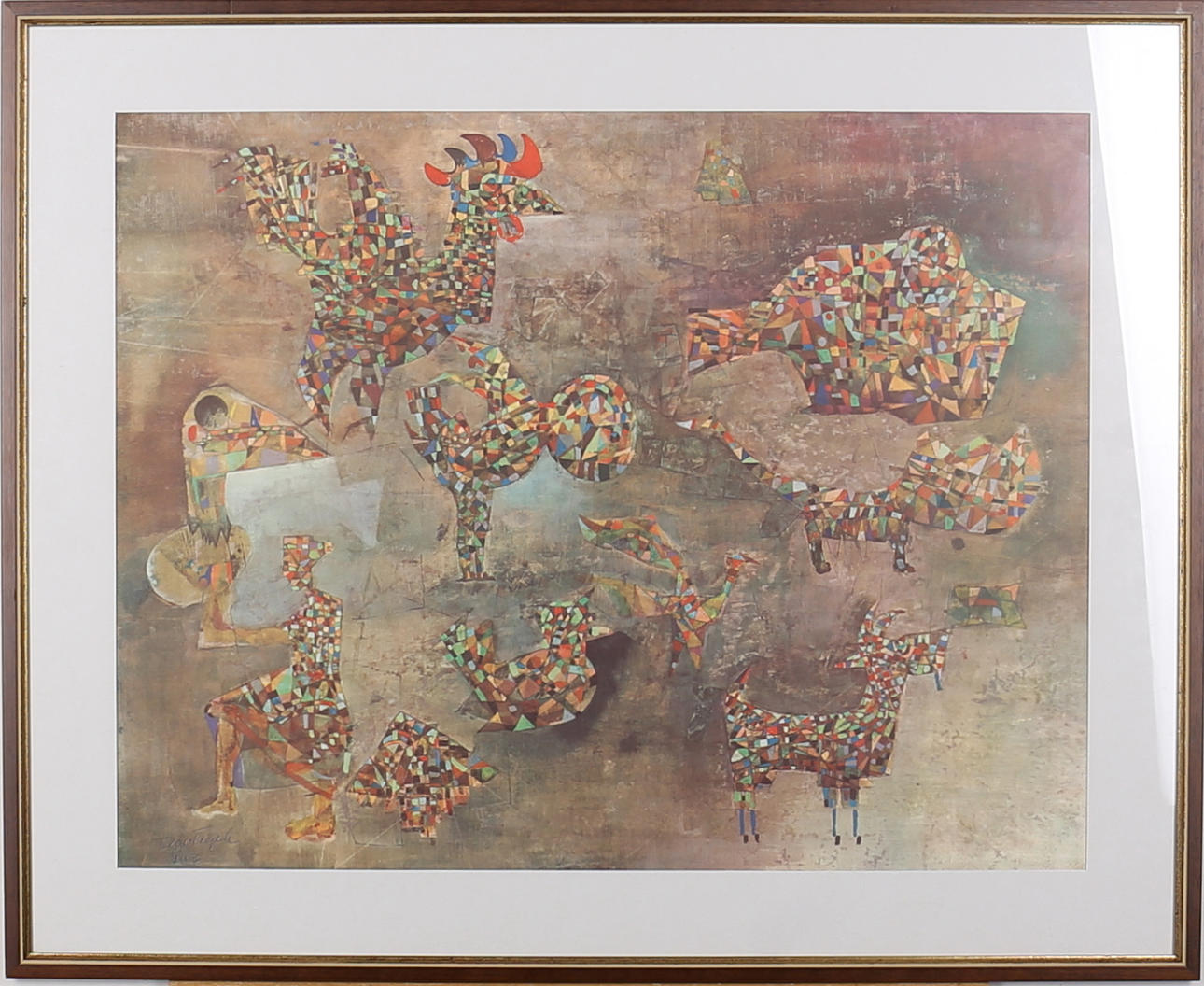 GEORG IVAN VINCZE. Komposition. Färglitografi. Signerad Vince. Privtryck.