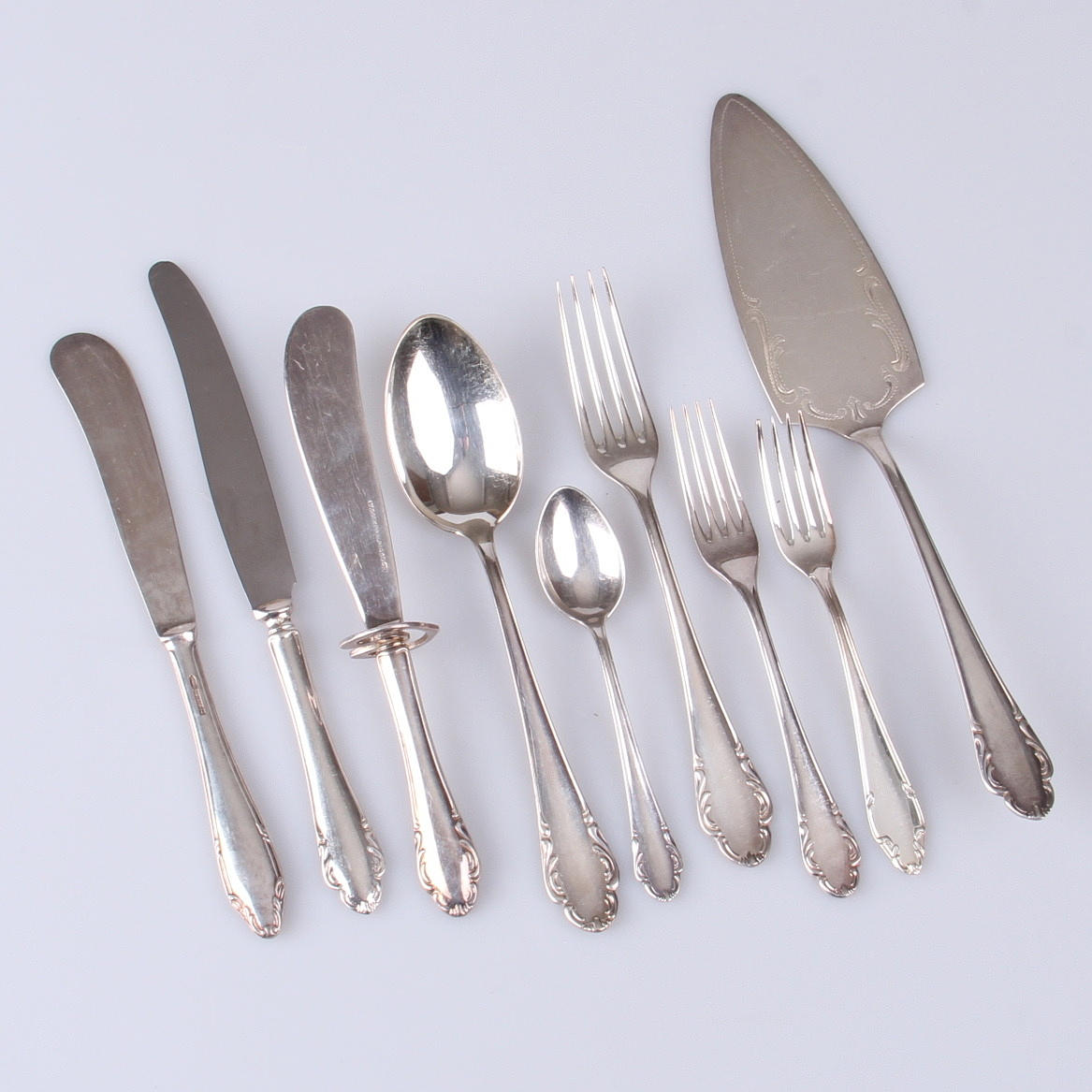 BESTICK, 61 delar, nysilver, "Haga", JLH, Skandia, GAB.