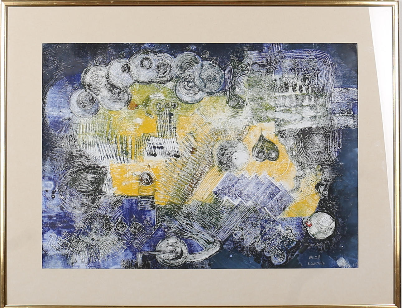 GEORG IVAN VINCZE. "Valborgsmässoafton". Färglitografi. Signerad Vincze.