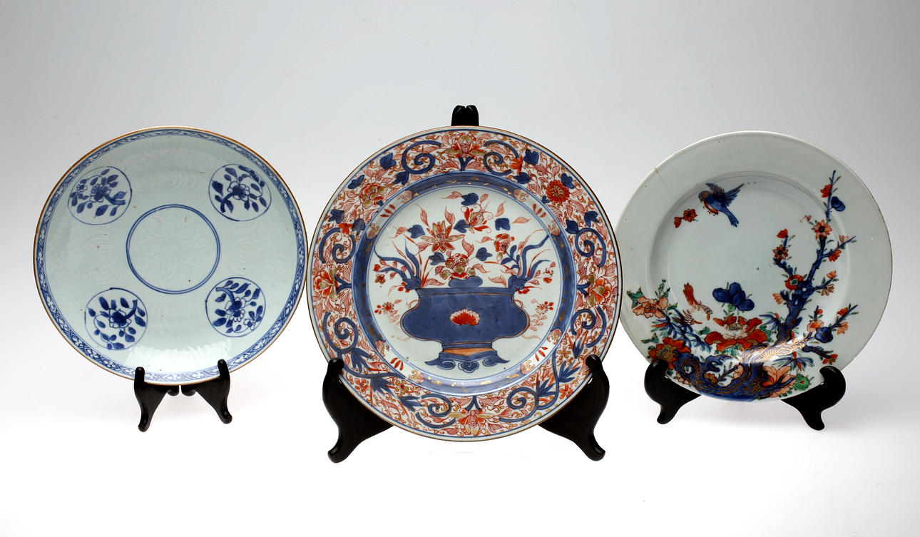 TALLRIKAR, 3 st, Kina, 1800-tal.