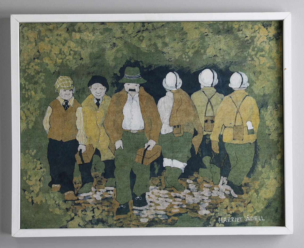 HARRIET ÅDELL. wax batik painting, signed.