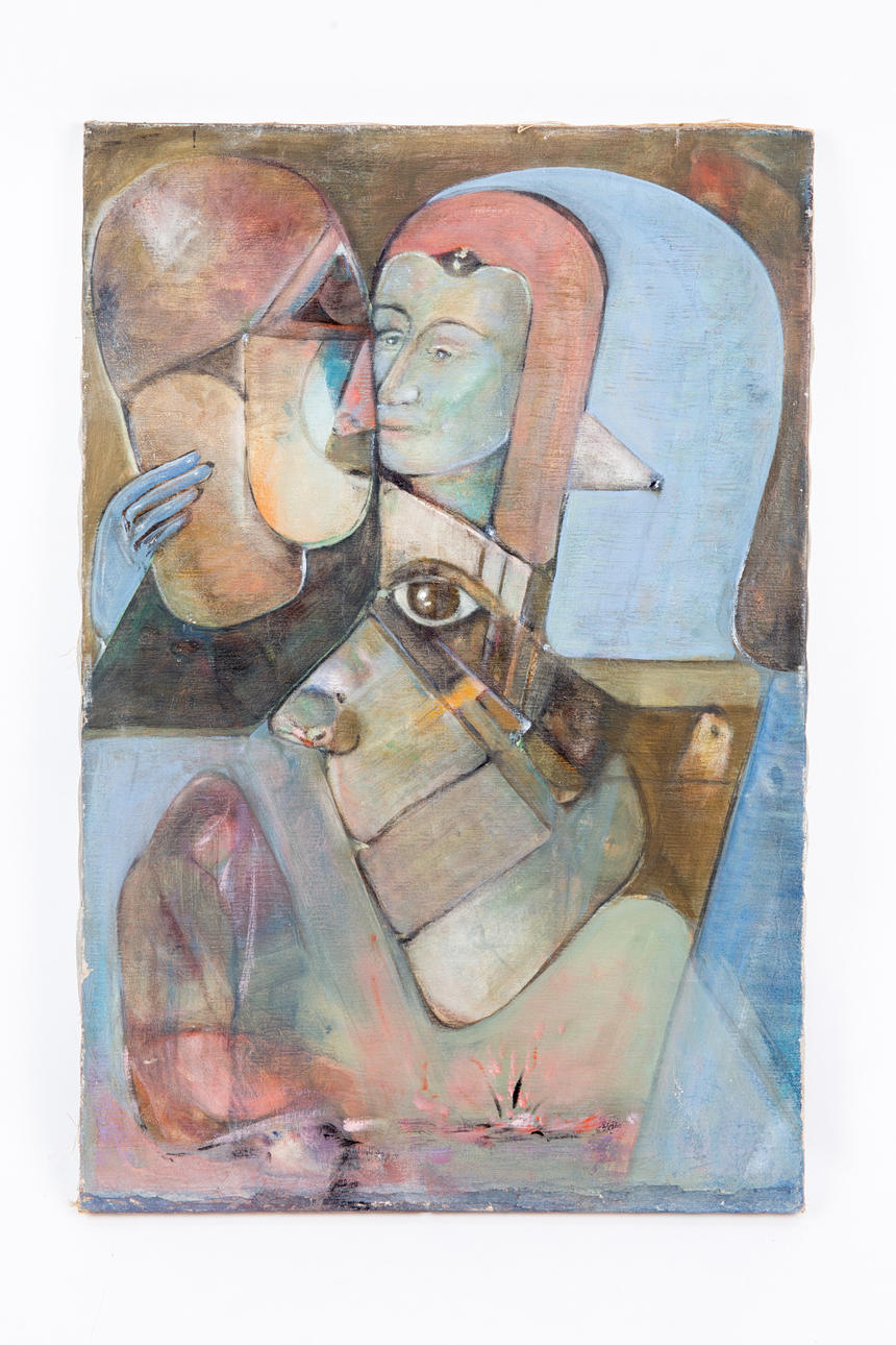 Unknown artist, painting, Cubist composition.