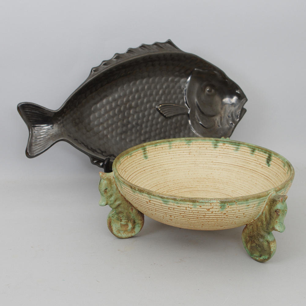 SKÅL PÅ FOT SAMT FISKFAT, bl. a. AJ Höganäs.