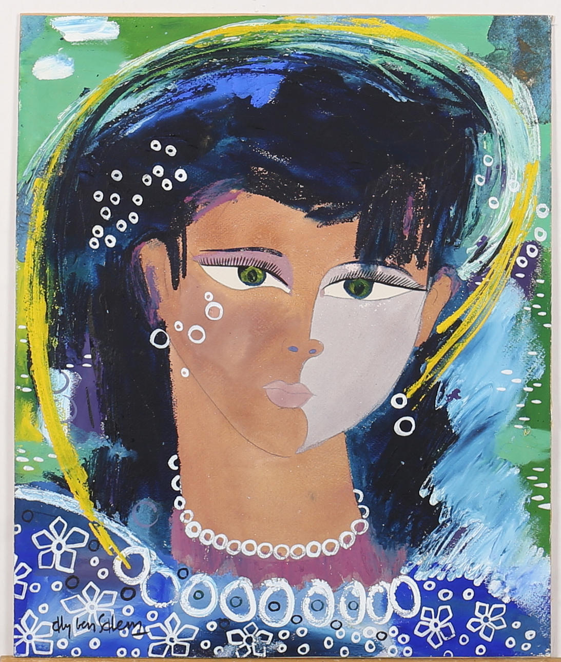 ALY BEN SALEM. Arabisk kvinna. Gouach. Signerad.