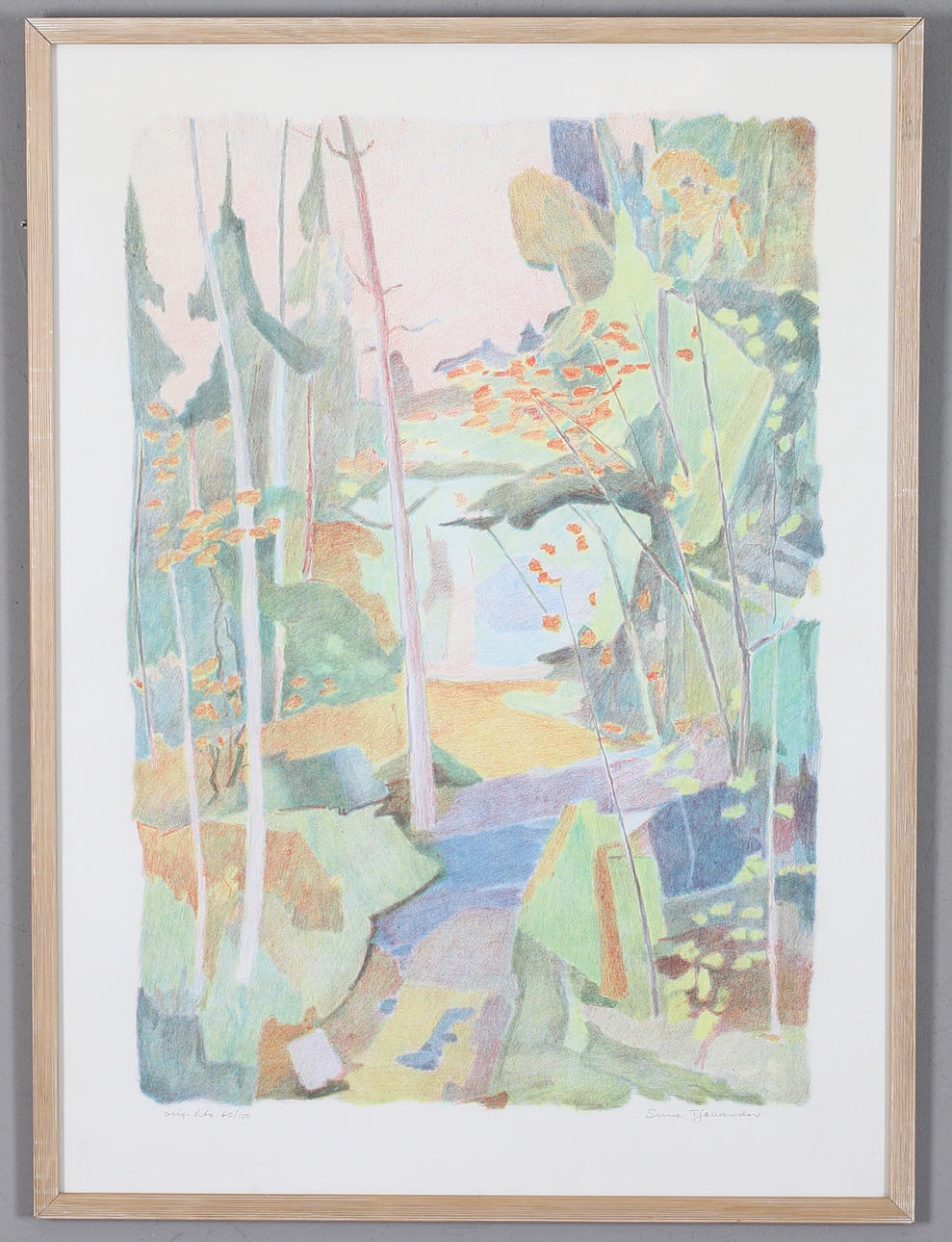 SUNE TJELLANDER. The forest, lithograph, signed and numbered 60/150.
