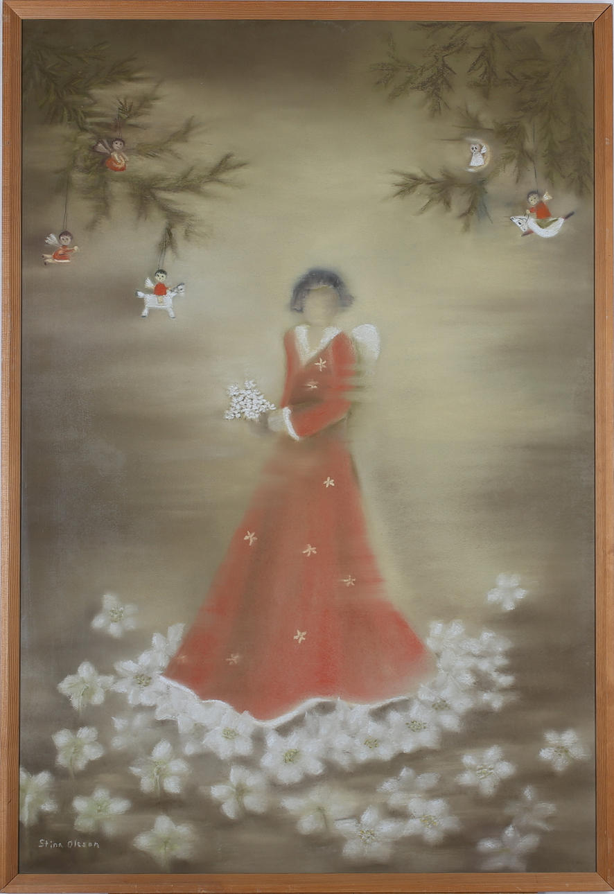 STINA OLSSON. Juletid. Textil. Signerad.