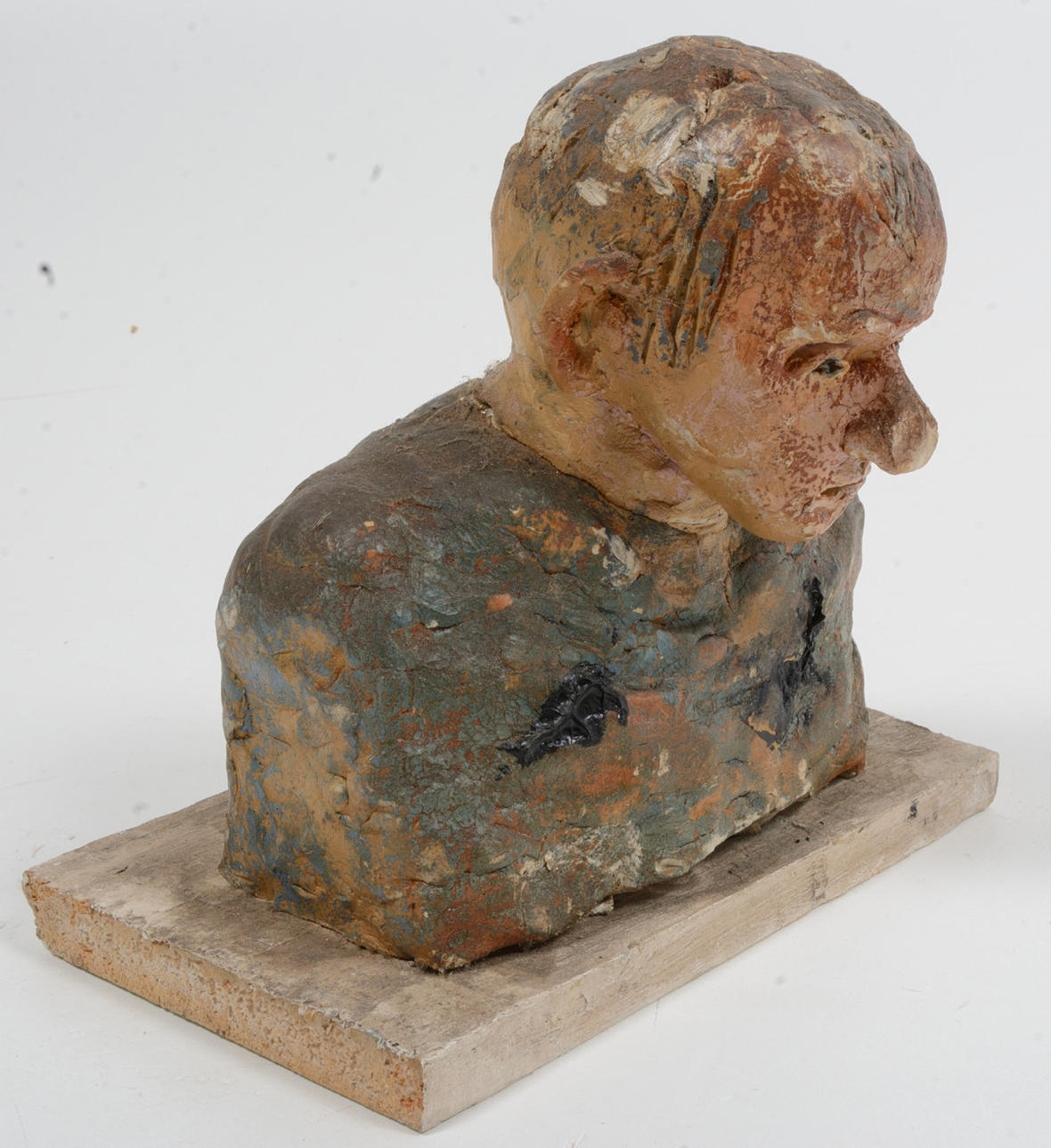 BO SÄLLSTRÖM. Sculpture, soft putty, bust, man.
