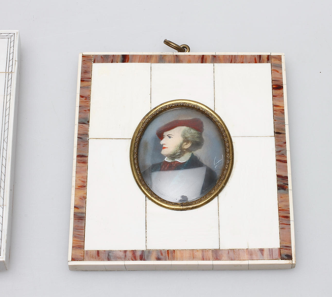 MINIATYRER, 2 st, handkolorerade tryck.