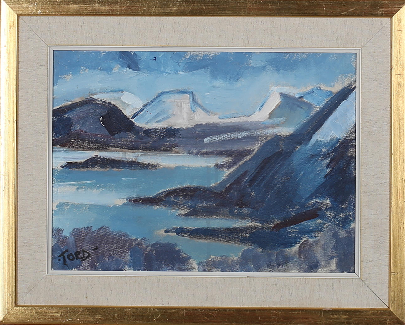 TORD LEANDER-ENGSTRÖM. "Senhöst" Lapporten, Björkliden. Olja på duk. Signerad Tord.