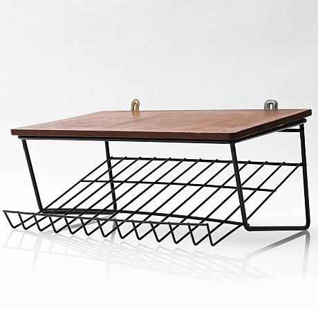 TELEPHONE SHELF, 1960s/70s, for wall mounting.