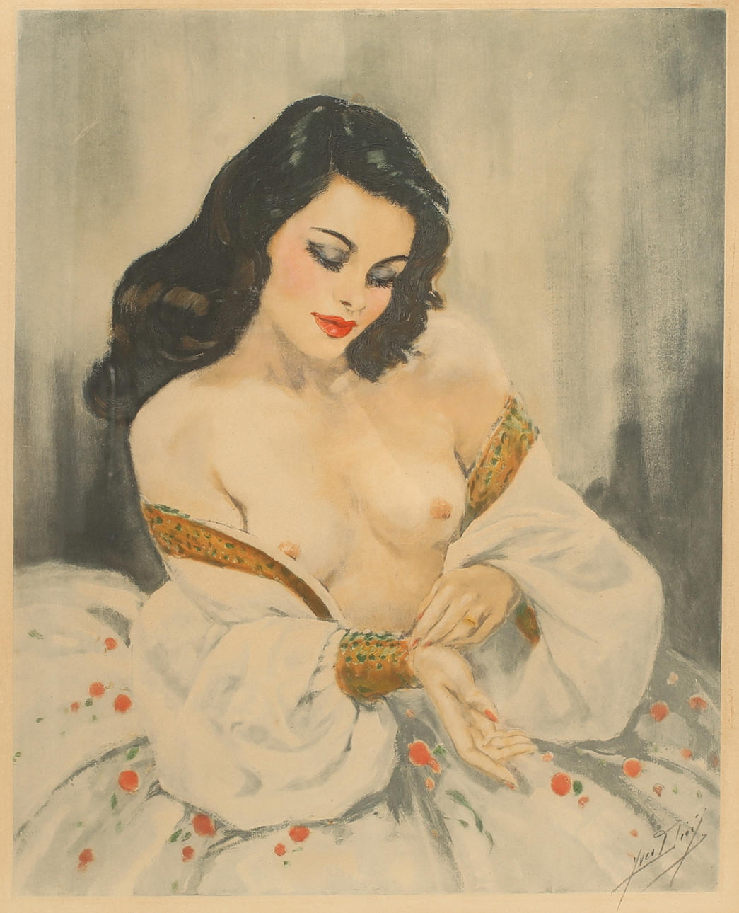 YVES DIEY. Color etching, signed.