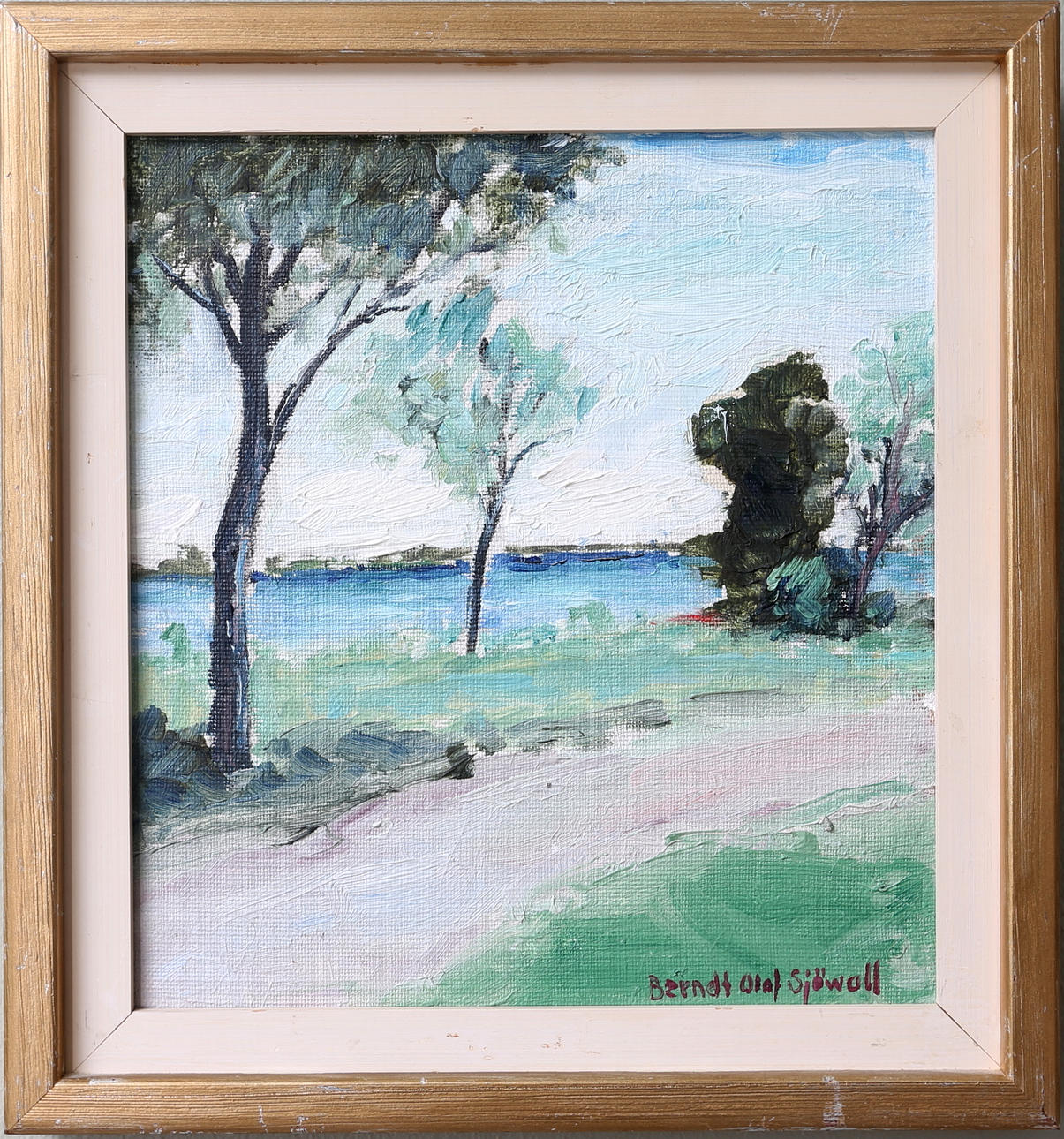 BERNDT OLOF SJÖWALL. "TRÄDEN" olja på pannå, sign Berndt Olof Sjöwall.