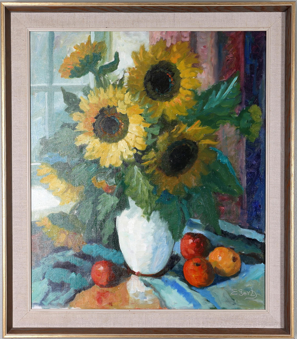 EDIT GERT. BLOMSTERSTILLEBEN, olja på duk, signerad E Gert.