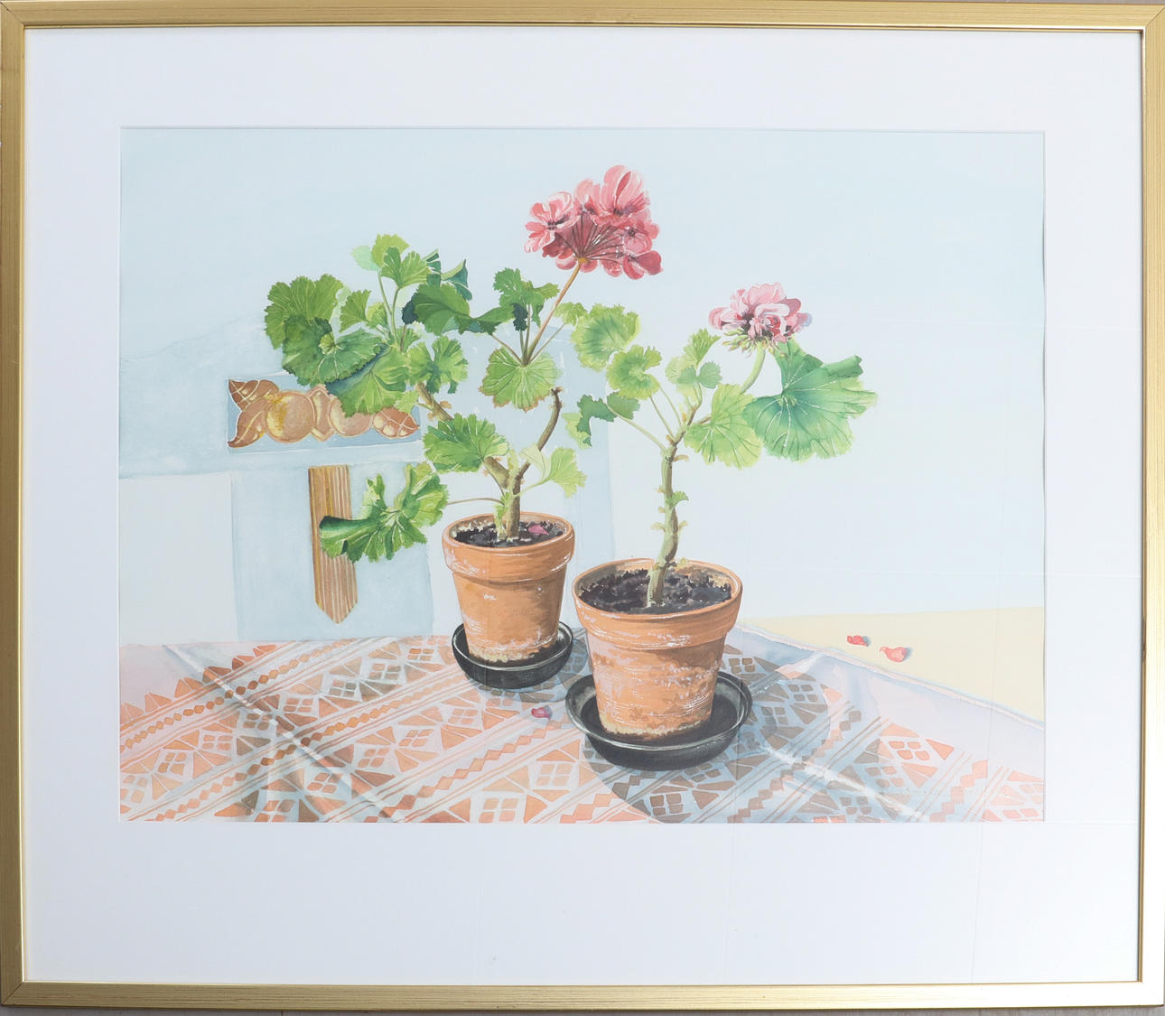 PEGGY ANDERSSON. lithograph, signed, Geraniums.