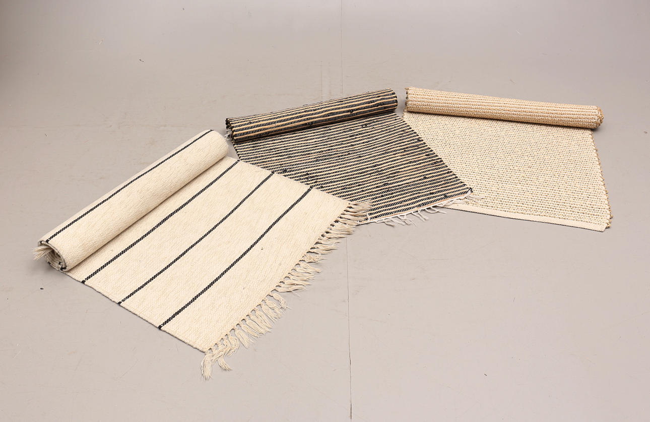 MATTOR, 3 st, ylle, tyg/sjögräs.