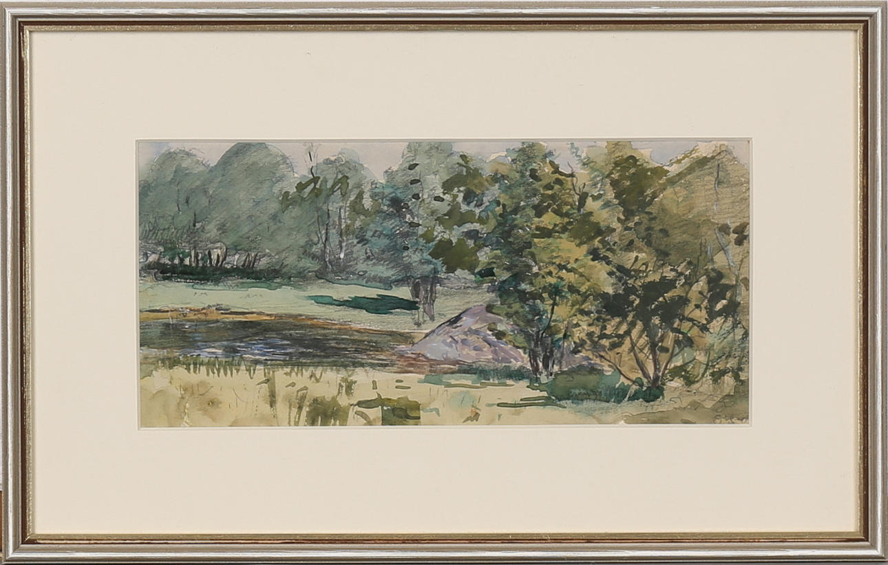 SOPHIE SÖDERGREN. TILLSKRIVEN. Landskap. Akvarell, signerad JSS.