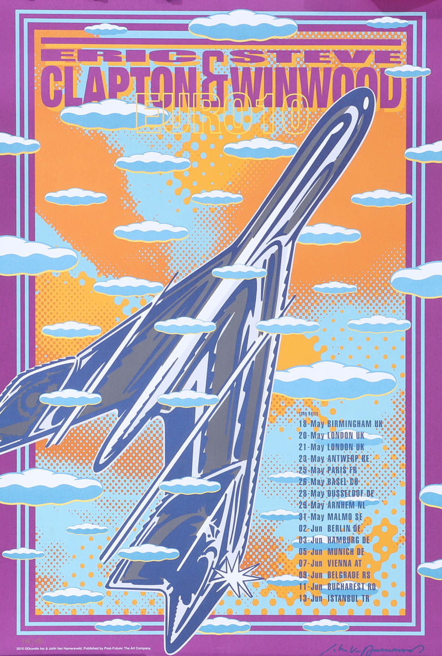 Póster de concierto, Steve Winwood, Eric Clapton, 2010.