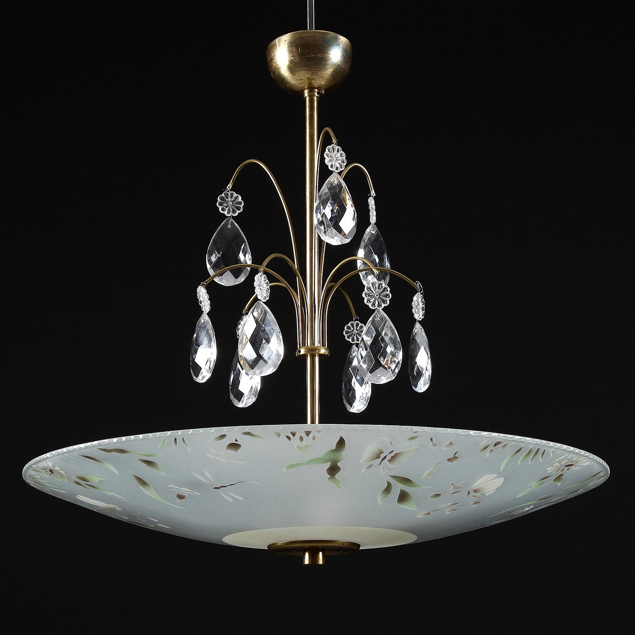 TAKLAMPA, glas, 1940/50-tal.