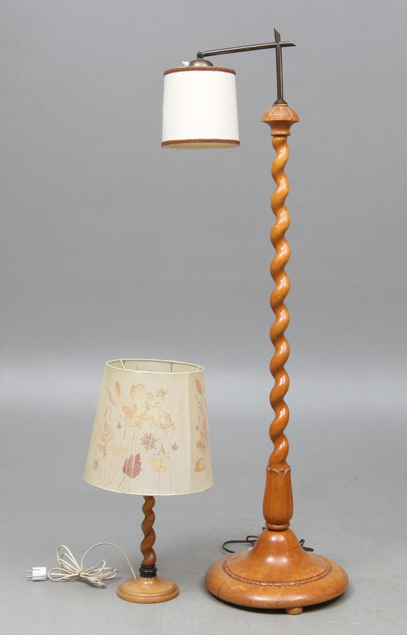 BORDSLAMPA och GOLVLAMPA, 1900-talets första hälft.