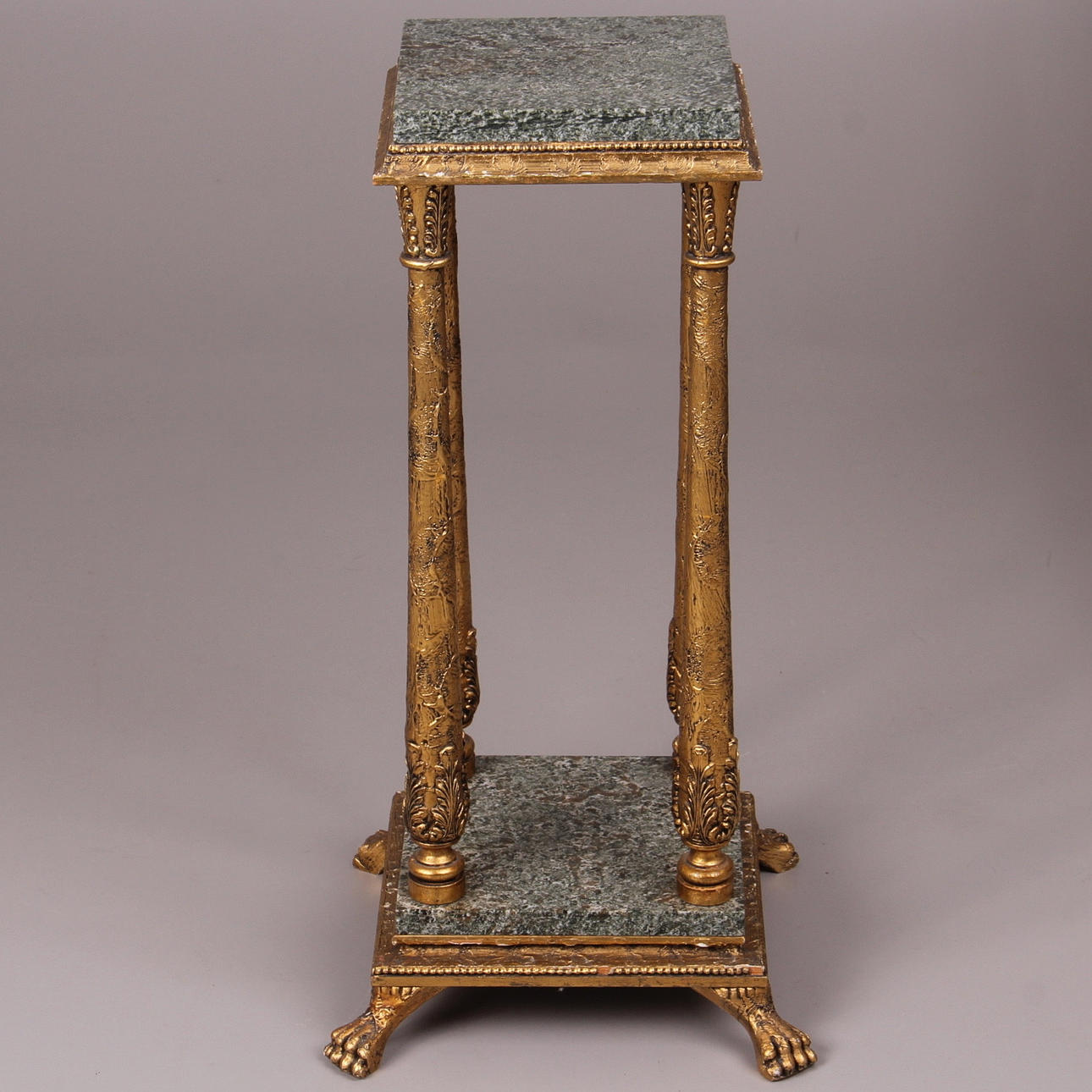 PIEDESTAL, förgylld, med marmorskiva.