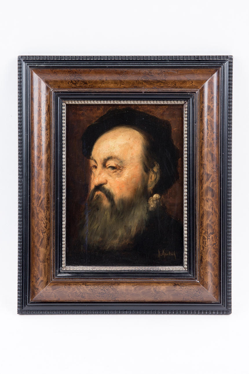 HERMANN KAULBACH. Hermann Kaulbach, Gemälde, Selbstbildnis, 1883.