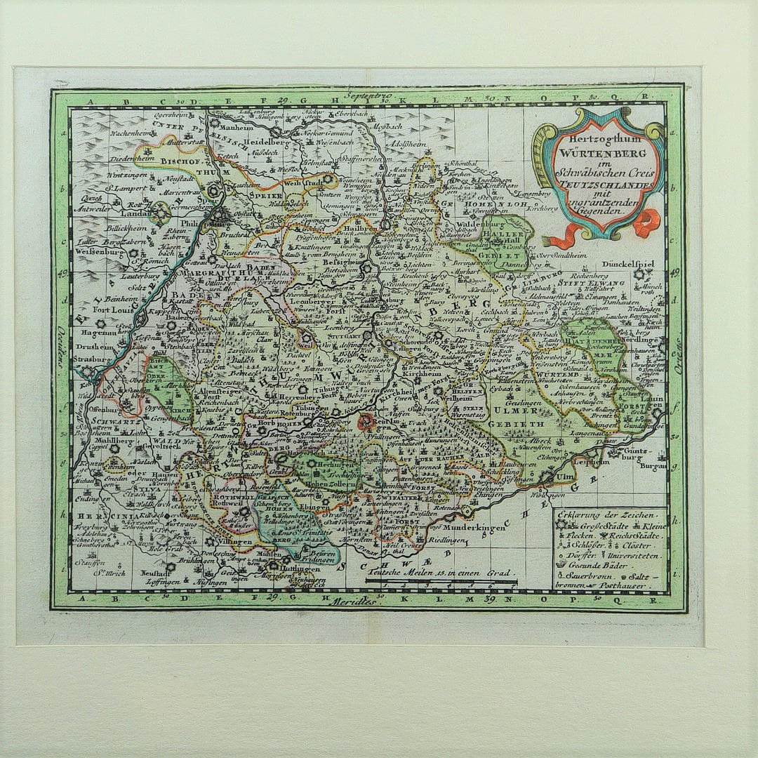 MAPA DUCADO DE WURTEMBERG.