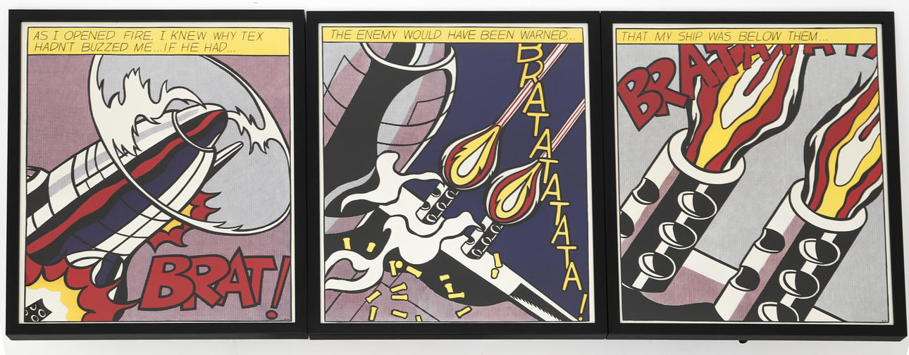 AFTER ROY LICHTENSTEIN. triptych, offset print.