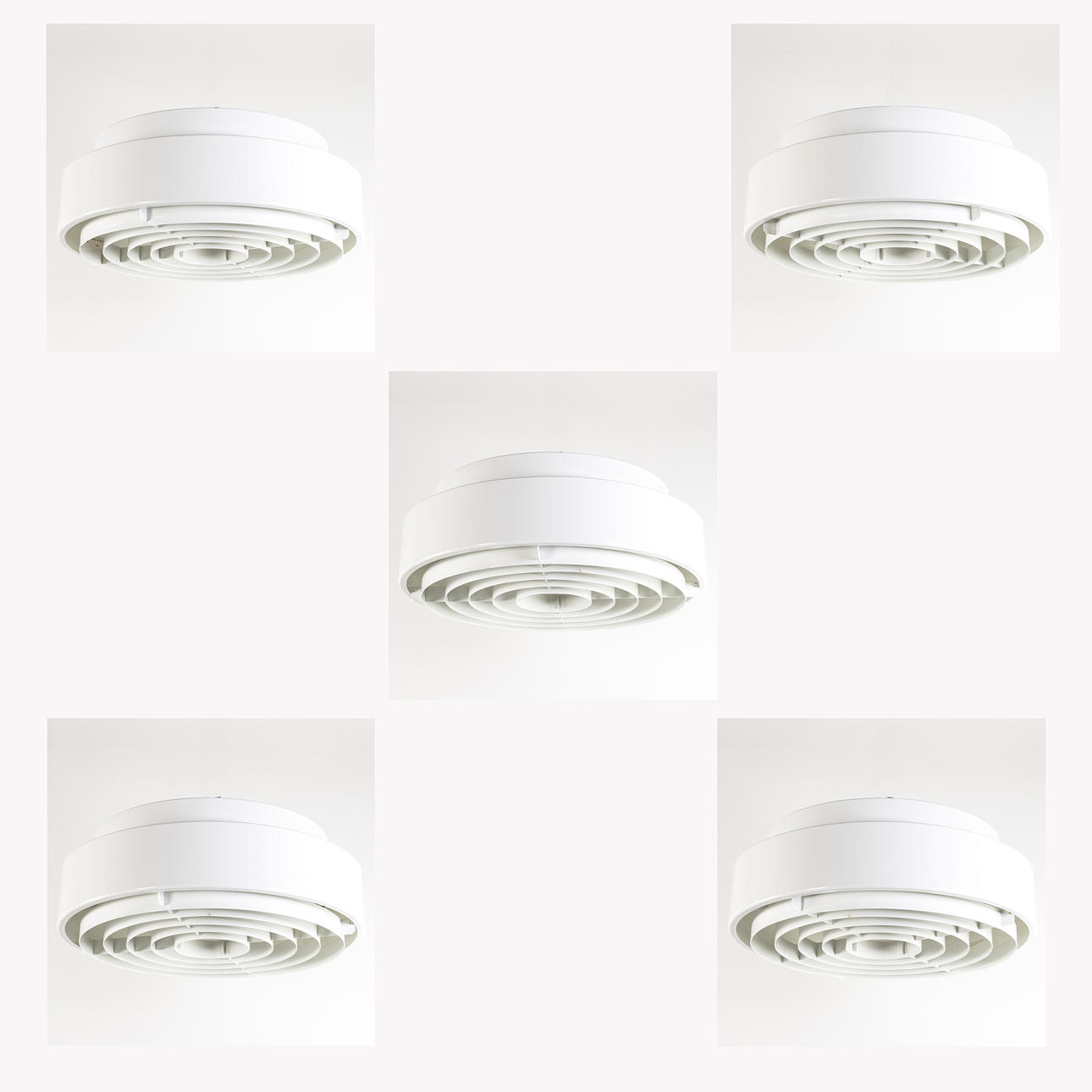 Five ceiling lights, Idman model 7035-32.