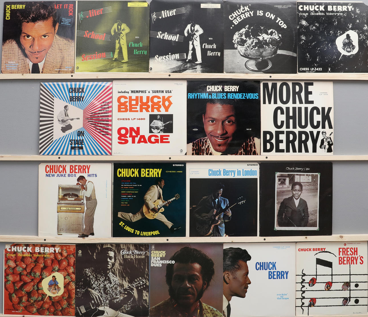 VINYL RECORDS, 18 kpl, Chuck Berry.