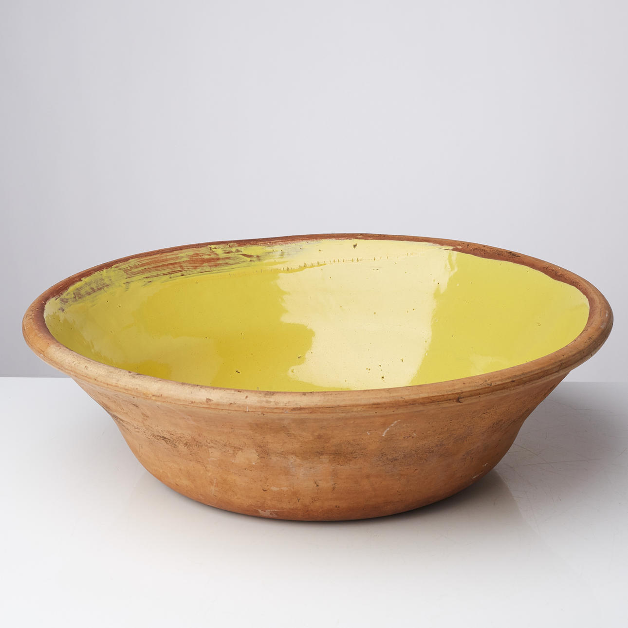 GEFLE, glaserat lerfat, 10L, 1800-tal.