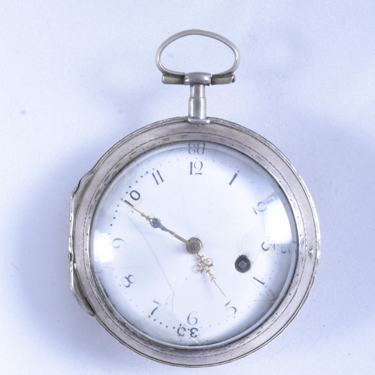 SPINDLE CLOCK, silver, Johan Ward, London, dated 1816.
